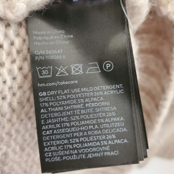 H&M beige alpaca wool blend cowl neck oversized sweater Size Large - Picture 5 of 9